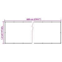 Paravento Balcone Antracite 120x600 cm Tessuto Oxford 134875