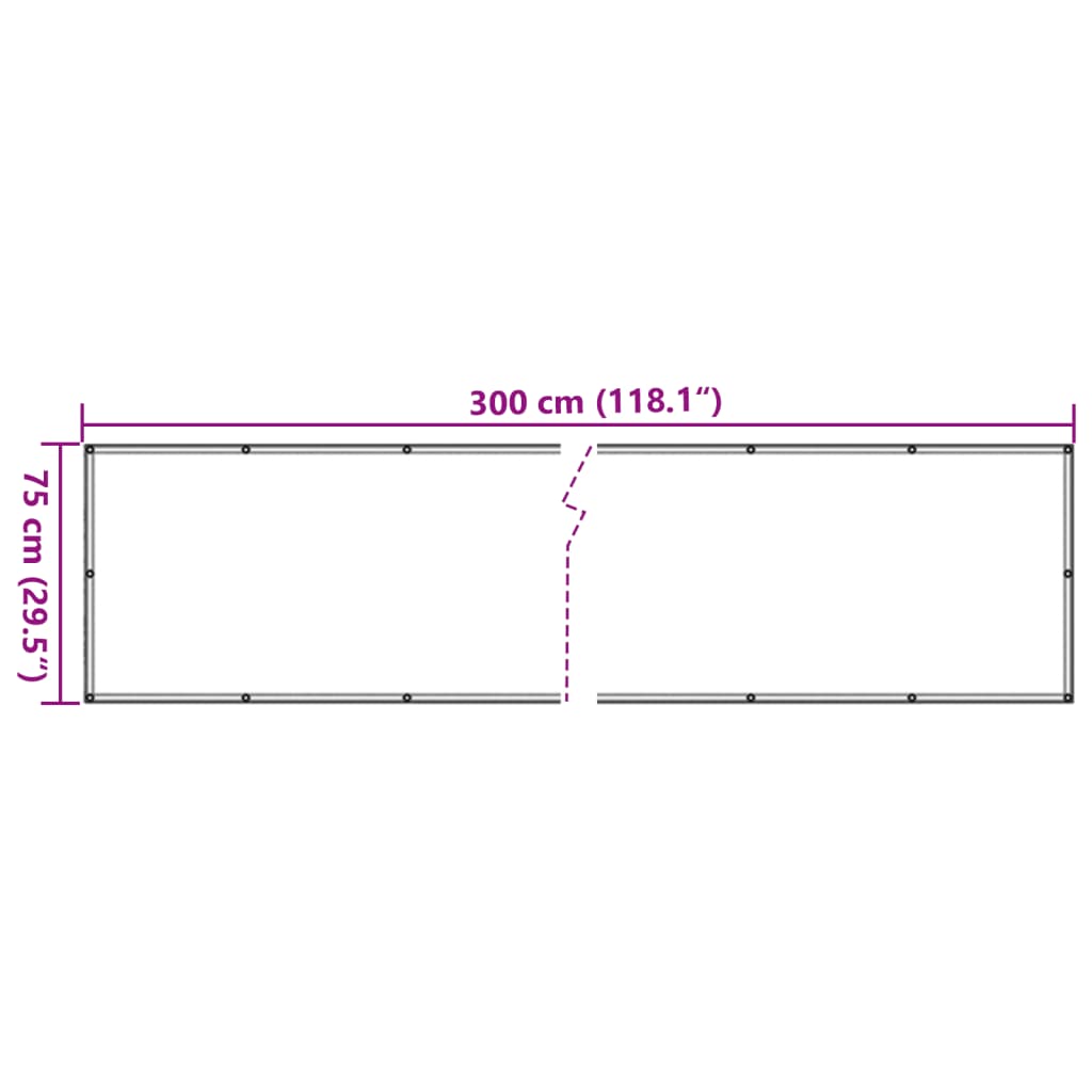 Paravento da Balcone Beige 75x300 cm in Tessuto Oxford 134936