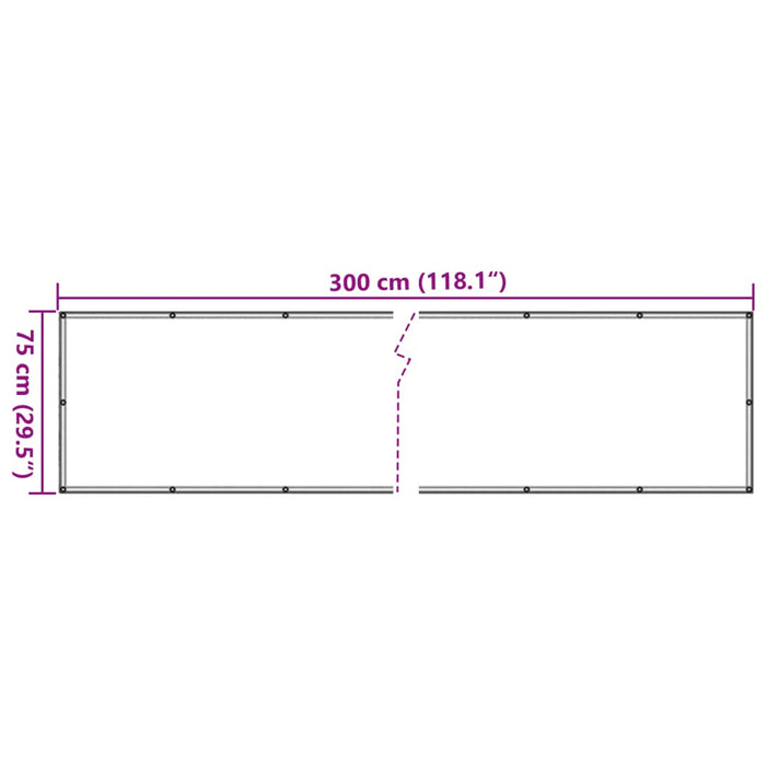 Paravento da Balcone Beige 75x300 cm in Tessuto Oxford 134936