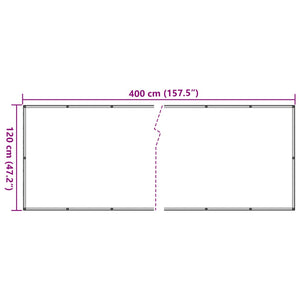 Paravento Balcone Beige 120x400 cm Tessuto Oxford 134945