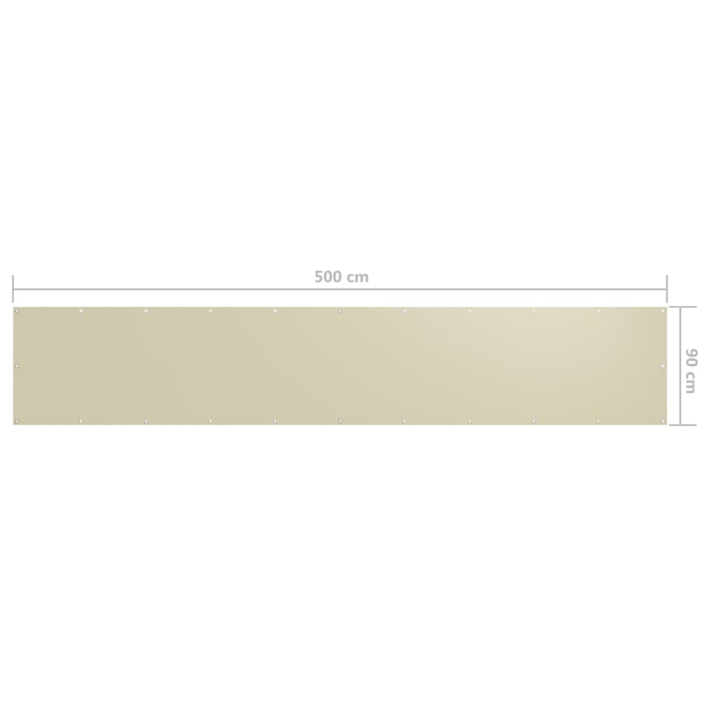 Paravento da Balcone Crema 90x500 cm Tessuto Oxford cod mxl 47333