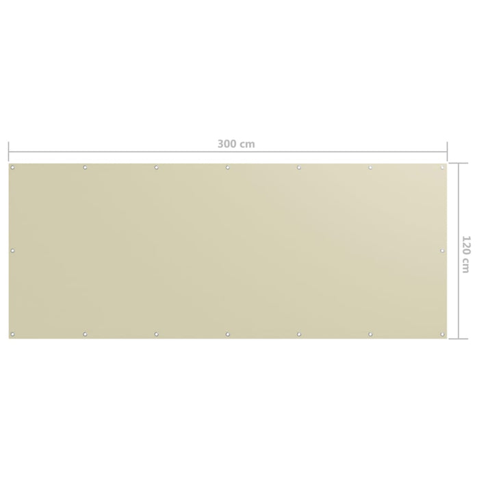 Paravento da Balcone Crema 120x300 cm Tessuto Oxford cod mxl 11820