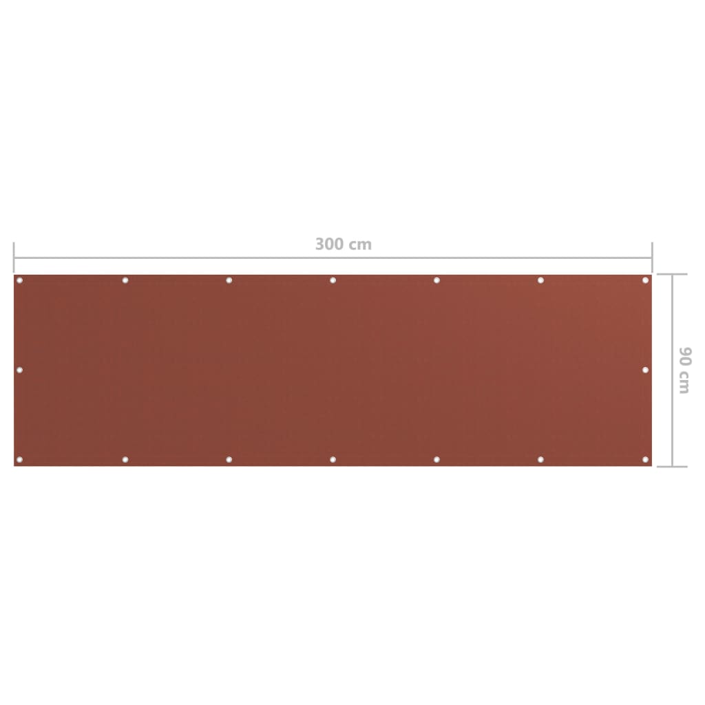 Paravento da Balcone Terracotta 90x300 cm Tessuto Oxford 134976