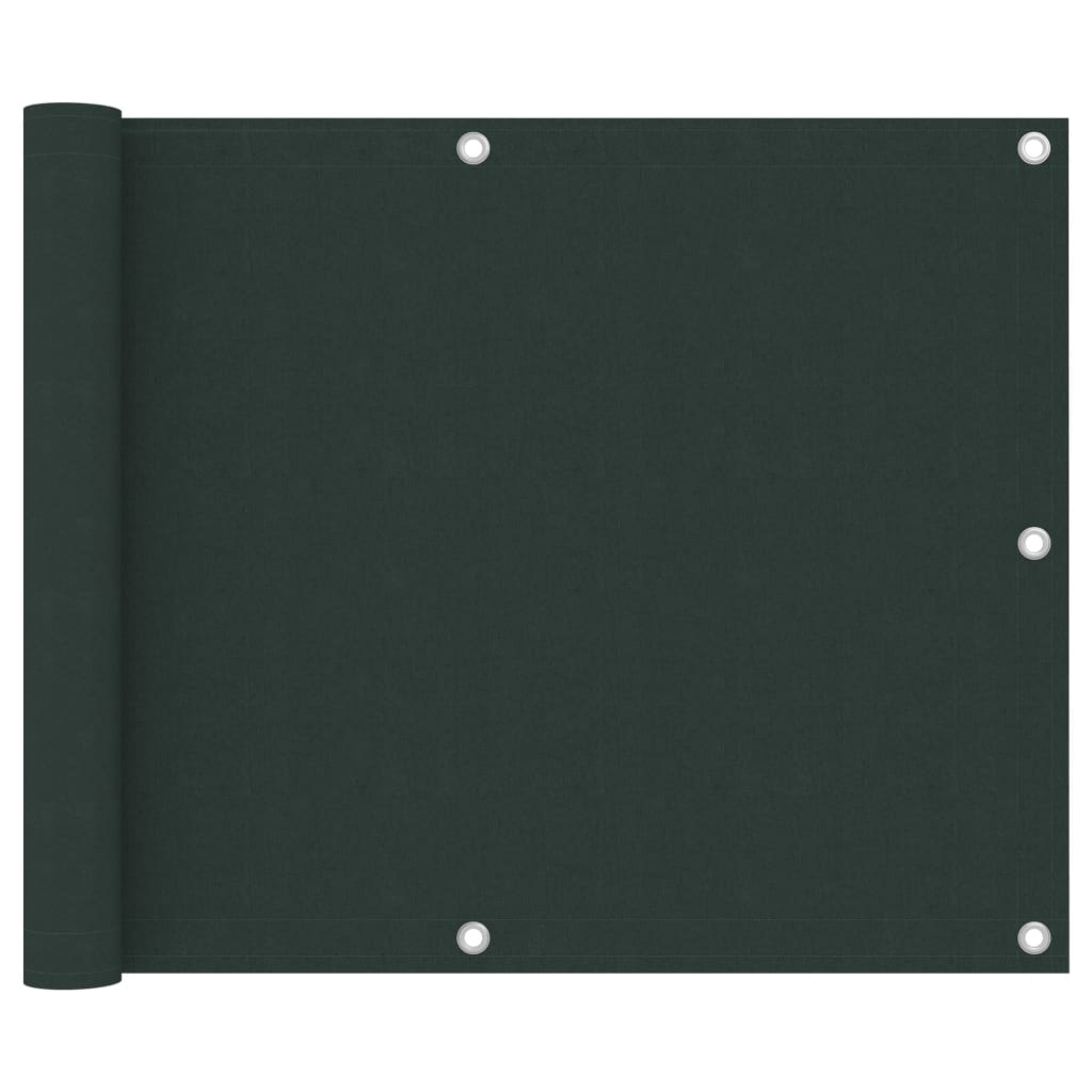 Paravento da Balcone Verde Scuro 75x500 cm Tessuto Oxford 134998