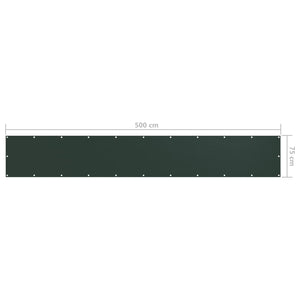 Paravento da Balcone Verde Scuro 75x500 cm Tessuto Oxford 134998