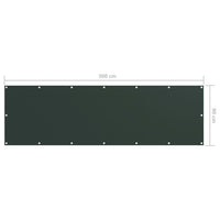 Paravento da Balcone Verde Scuro 90x300 cmTessuto Oxford cod mxl 66553