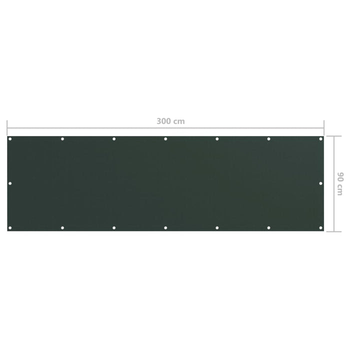 Paravento da Balcone Verde Scuro 90x300 cmTessuto Oxford cod mxl 66553