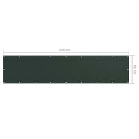 Paravento da Balcone Verde Scuro 90x400 cm Tessuto Oxford 135001