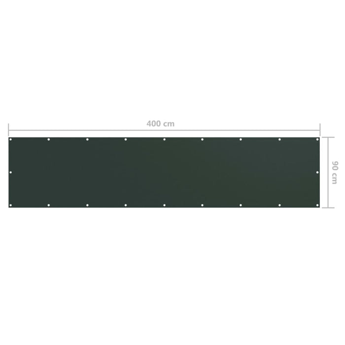 Paravento da Balcone Verde Scuro 90x400 cm Tessuto Oxford 135001