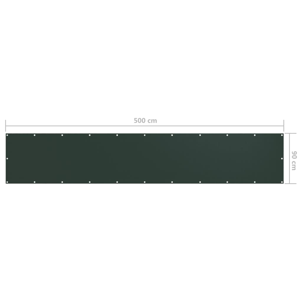 Paravento da Balcone Verde Scuro 90x500 cm Tessuto Oxford 135002