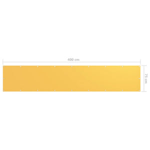 Paravento da Balcone Giallo 75x400 cm Tessuto Oxford 135021