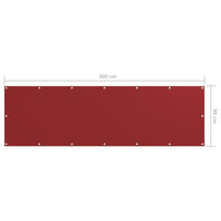 Paravento da Balcone Rosso 90x300 cm in Tessuto Oxford cod mxl 14590