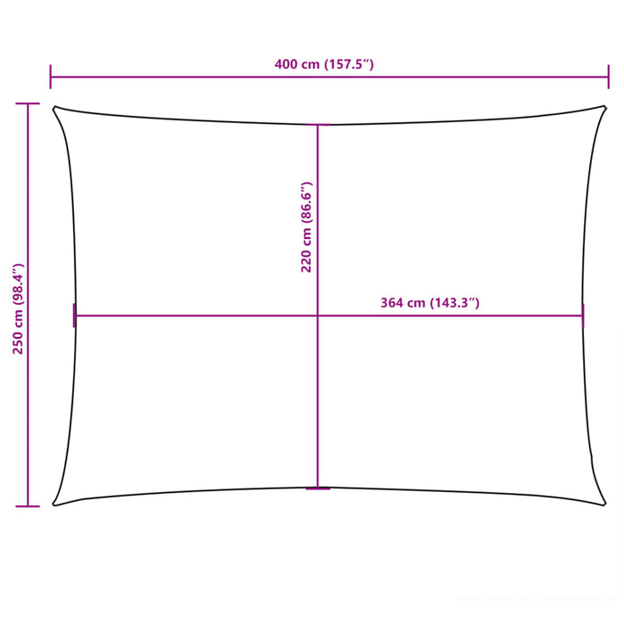 Parasole a Vela Oxford Rettangolare 2,5x4 m Antracite 135097