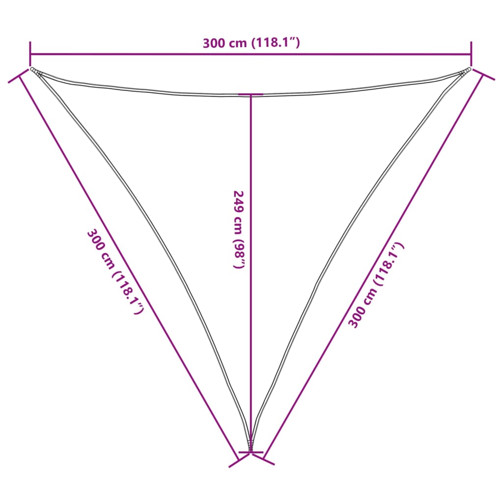 Parasole a Vela Oxford Triangolare 3x3x3 m Antracite 135115