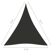 Parasole a Vela Oxford Triangolare 5x6x6 m Antracite 135126