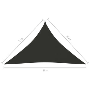 Parasole a Vela Oxford Triangolare 5x5x6 m Antracite 135128