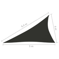 Parasole a Vela Oxford Triangolare 4x5x6,4 m Antracite cod mxl 66385