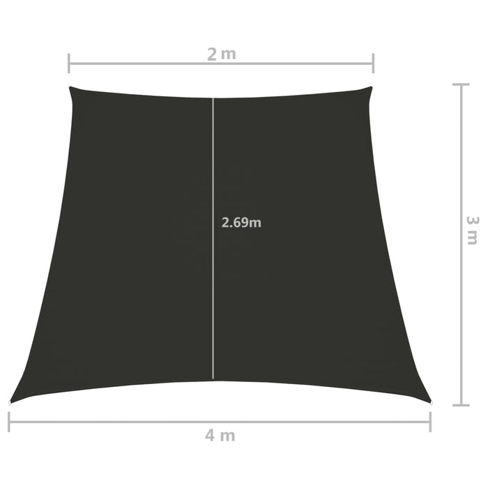 Parasole a Vela in Tela Oxford a Trapezio 2/4x3 m Antracite 135131