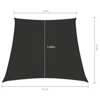 Parasole a Vela in Tela Oxford a Trapezio 3/5x4 m Antracite