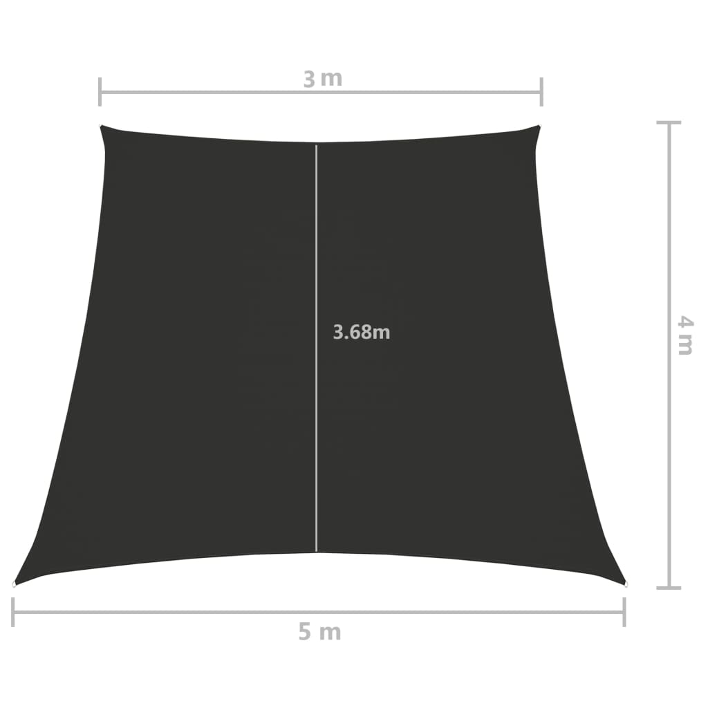 Parasole a Vela in Tela Oxford a Trapezio 3/5x4 m Antracite 135133