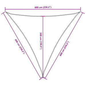 Parasole a Vela in Tessuto Oxford Triangolare 6x6x6 m Beige 135185