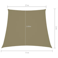 Parasole a Vela in Tela Oxford a Trapezio 2/4x3 m Beige