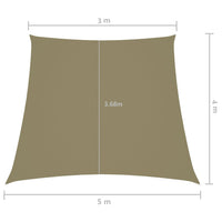 Parasole a Vela in Tela Oxford a Trapezio 3/5x4 m Beige