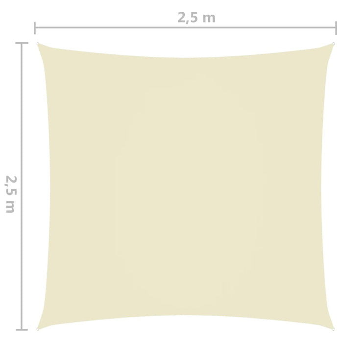 Vela Parasole in Tela Oxford Quadrata 2,5x2,5 m Crema 135191