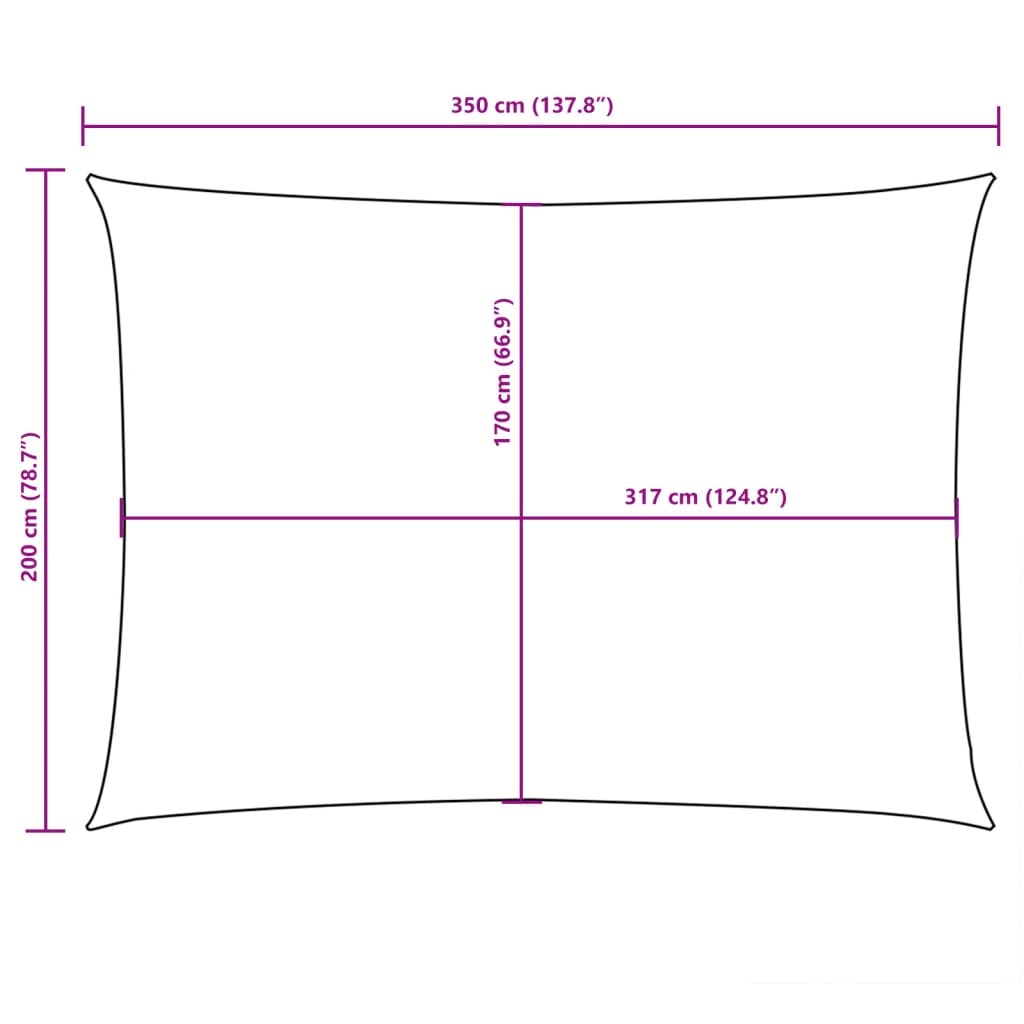 Parasole a Vela Oxford Rettangolare 2x3,5 m Crema 135201