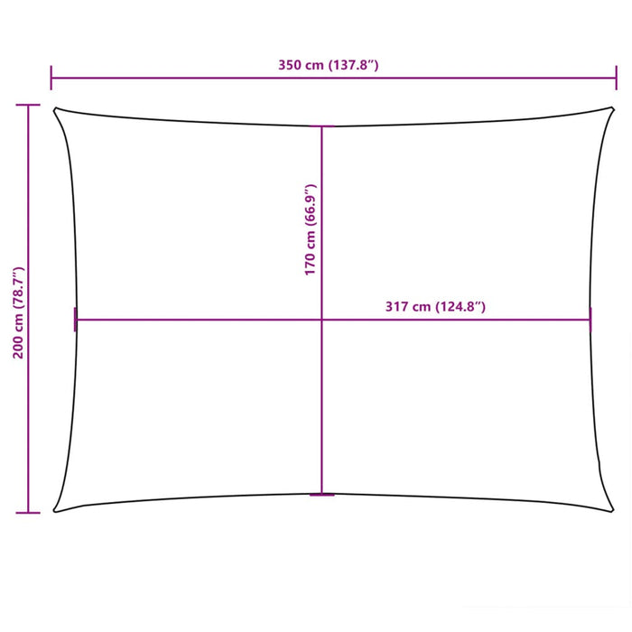 Parasole a Vela Oxford Rettangolare 2x3,5 m Crema 135201