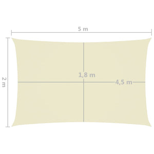 Parasole a Vela Oxford Rettangolare 2x5 m Crema 135204