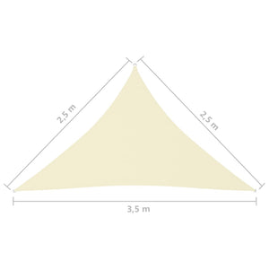 Parasole a Vela Oxford Triangolare 2,5x2,5x3,5 m Crema