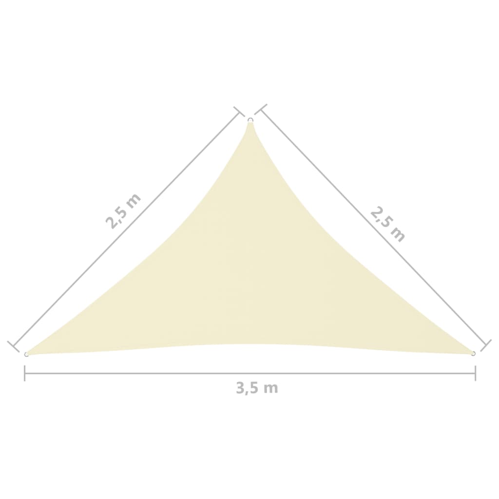 Parasole a Vela Oxford Triangolare 2,5x2,5x3,5 m Crema 135224