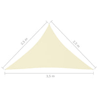 Parasole a Vela Oxford Triangolare 2,5x2,5x3,5 m Crema 135224