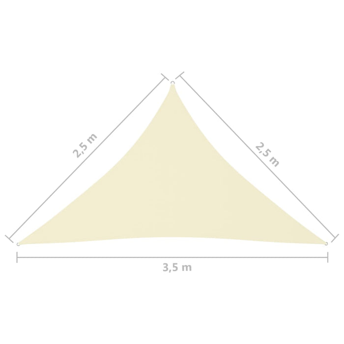 Parasole a Vela Oxford Triangolare 2,5x2,5x3,5 m Crema 135224