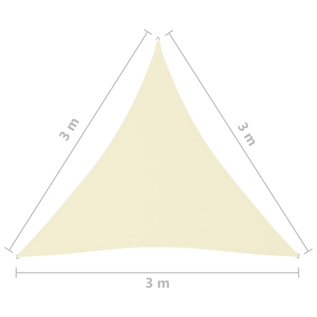 Parasole a Vela Oxford Triangolare 3x3x3 m Crema cod mxl 18233