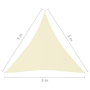 Parasole a Vela Oxford Triangolare 3x3x3 m Crema cod mxl 18233