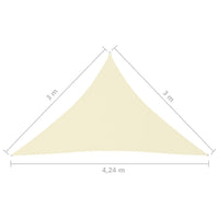 Parasole a Vela Oxford Triangolare 3x3x4,24 m Crema cod mxl 19114