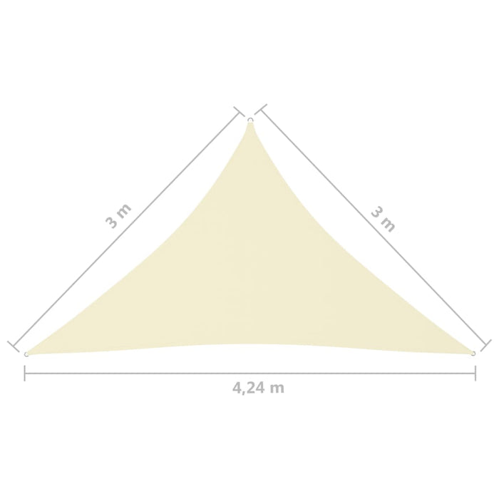 Parasole a Vela Oxford Triangolare 3x3x4,24 m Crema cod mxl 19114