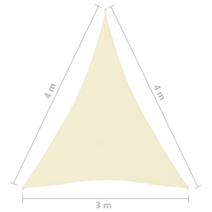 Parasole a Vela Oxford Triangolare 3x4x4 m Crema cod mxl 16462