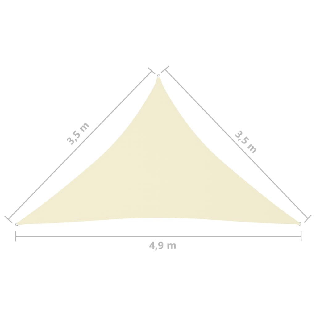 Parasole a Vela Oxford Triangolare 3,5x3,5x4,9 m Crema cod mxl 17812