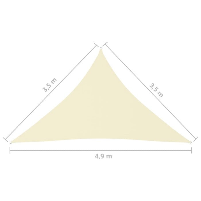 Parasole a Vela Oxford Triangolare 3,5x3,5x4,9 m Crema cod mxl 17812