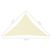 Parasole a Vela Oxford Triangolare 3,5x3,5x4,9 m Crema 135230