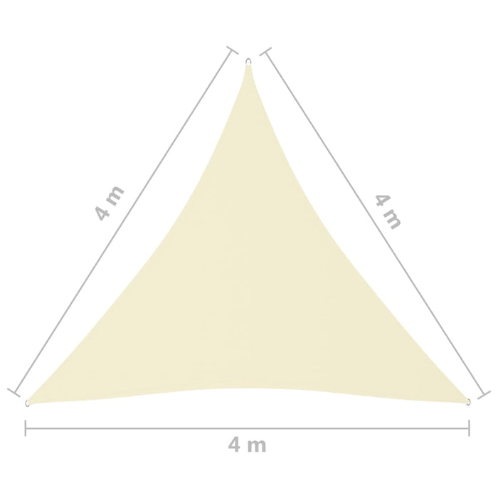 Parasole a Vela Oxford Triangolare 4x4x4 m Crema cod mxl 9624