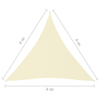 Parasole a Vela Oxford Triangolare 4x4x4 m Crema 135231