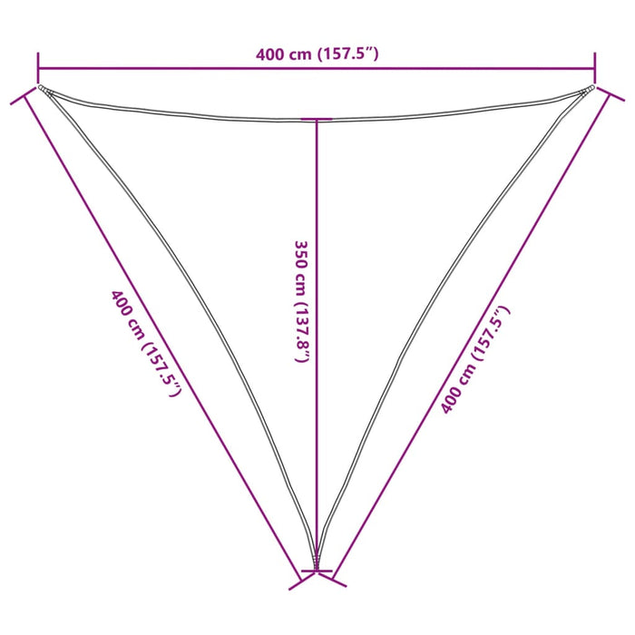 Parasole a Vela Oxford Triangolare 4x4x4 m Crema 135231