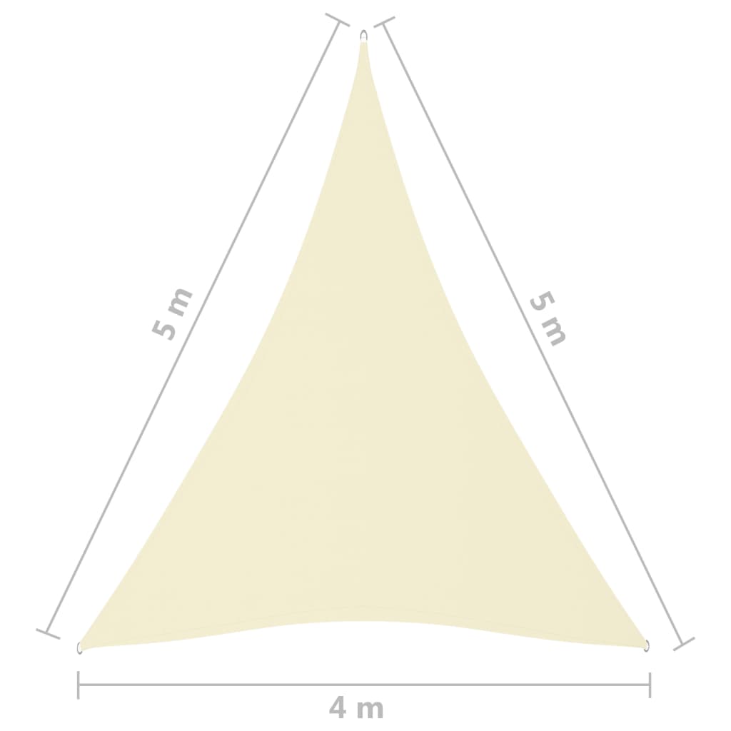 Parasole a Vela Oxford Triangolare 4x5x5 m Crema cod mxl 19116