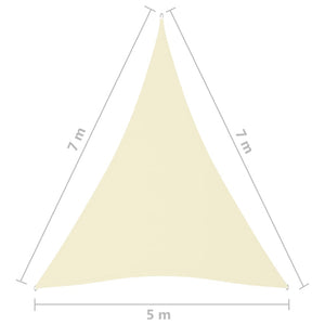 Parasole a Vela in Tessuto Oxford Triangolare 5x7x7m Crema 135237