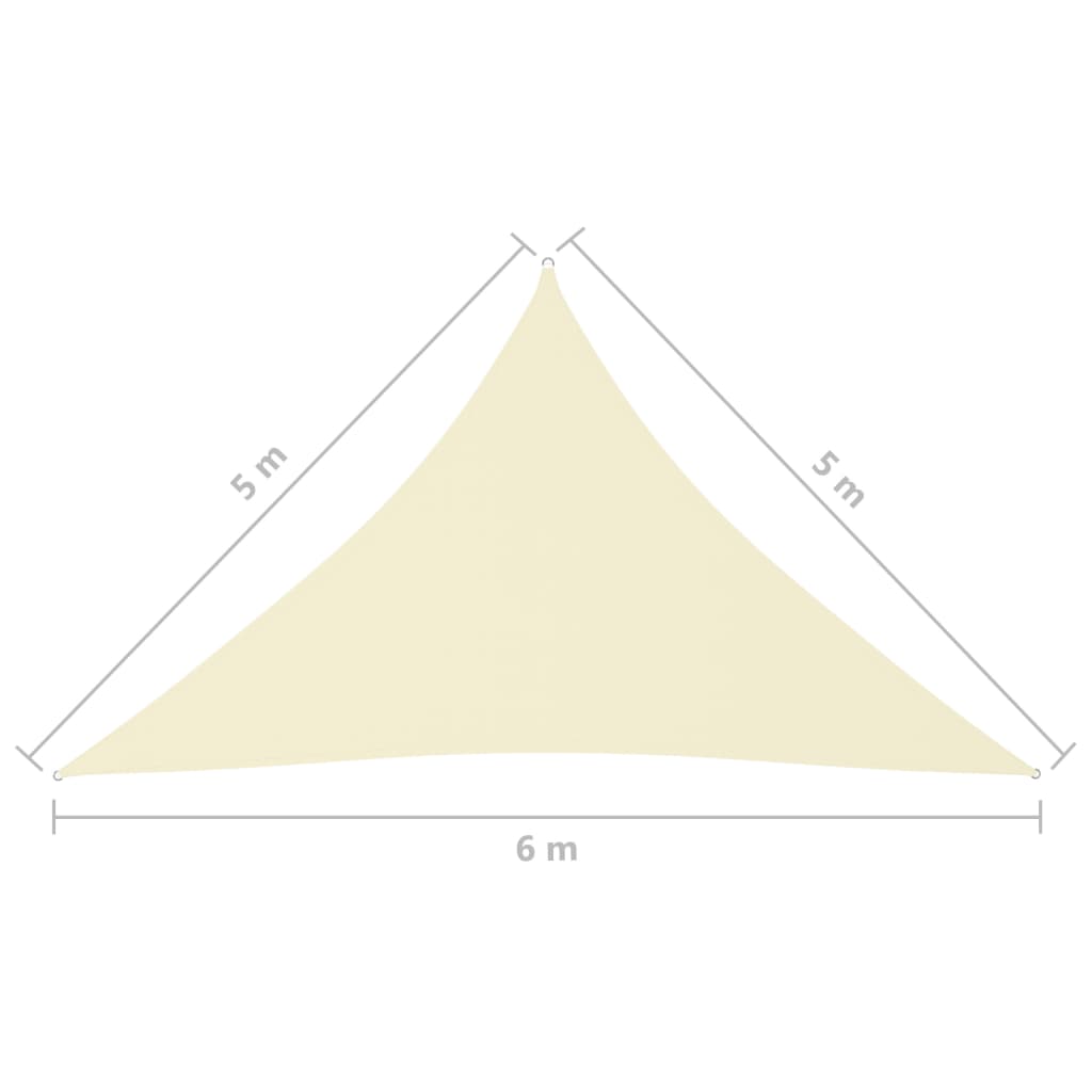 Parasole a Vela Oxford Triangolare 5x5x6 m Crema