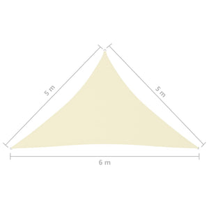 Parasole a Vela Oxford Triangolare 5x5x6 m Crema